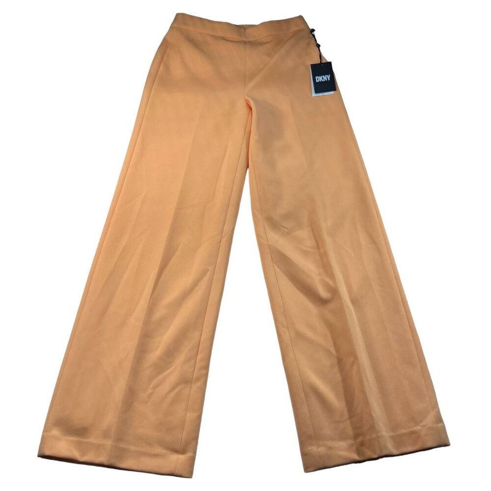 DKNY Pull On Pants Womens Size 2 Orange Wide Leg Stretch New